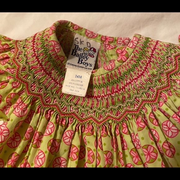 The Bailey Boys,24mo, pink and green smocked dress - Picture 4 of 4